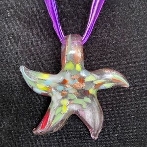 Fused glass Starfish necklace